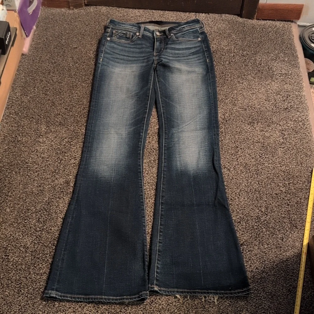 Buckle Black Blue Denim Flare Jeans 25x34 - Picture 3 of 14